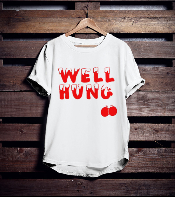 Well Hung Red Christmas Balls Snow-Capped Letters T-Shirt