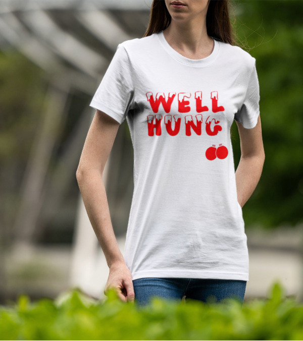 Well Hung Red Christmas Balls Snow-Capped Letters T-Shirt