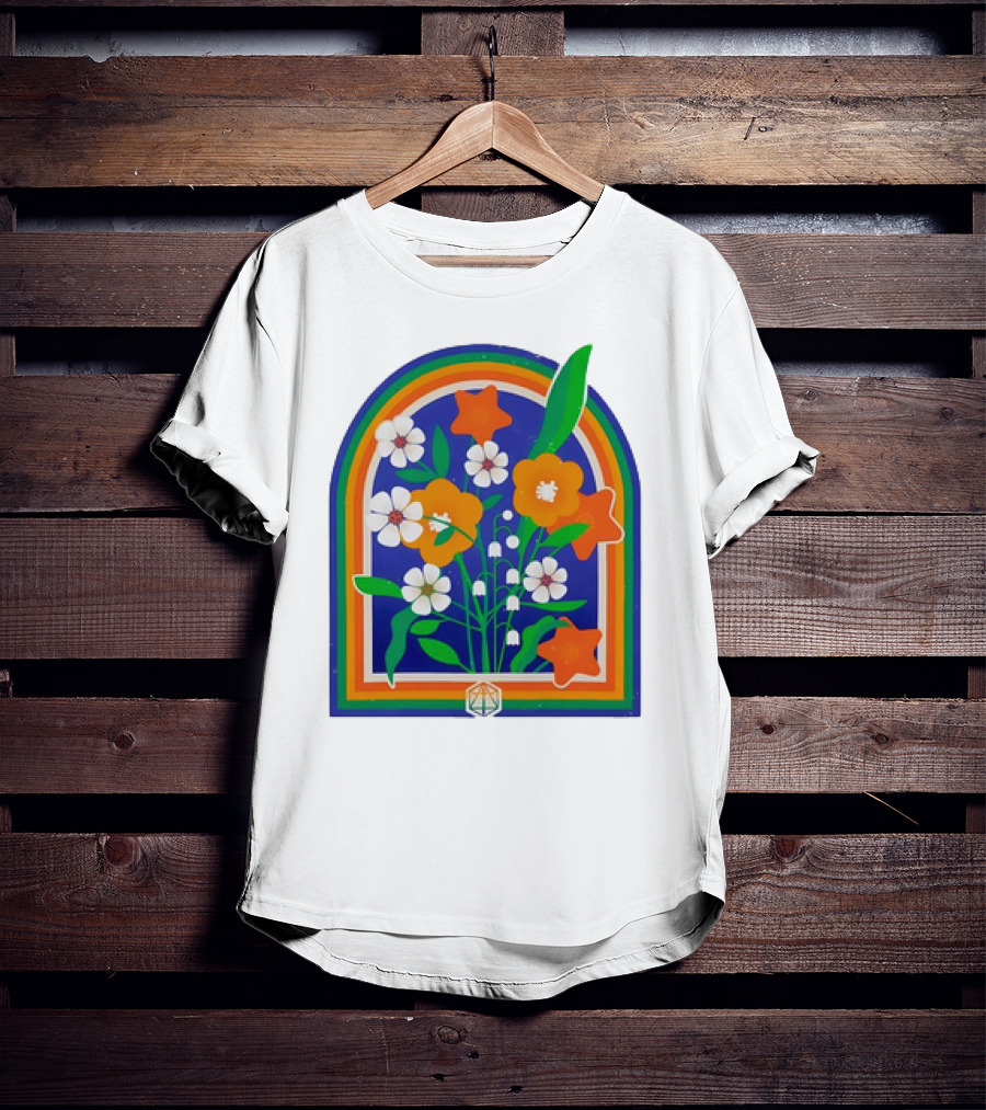 Critical Role Hope Blooms Floral Design Rainbow Border Blossoms T-Shirt