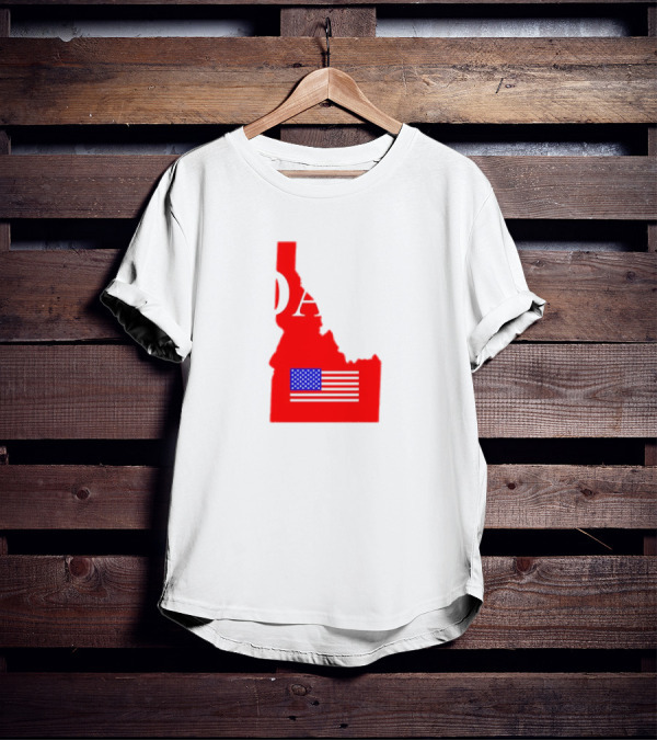 Don’t California My Idaho Red State Outline With American Flag T-Shirt