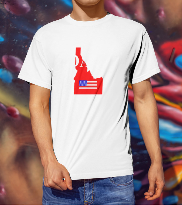 Don’t California My Idaho Red State Outline With American Flag T-Shirt