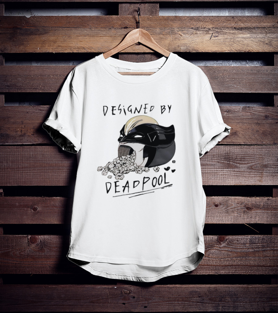 Marvel Designed By Deadpool Popcorn Vintage T-Shirt