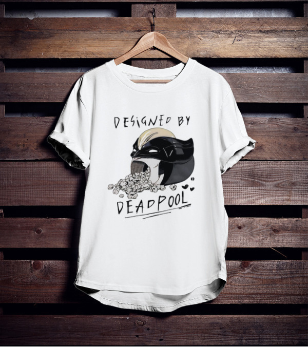 Marvel Designed By Deadpool Popcorn Vintage T-Shirt