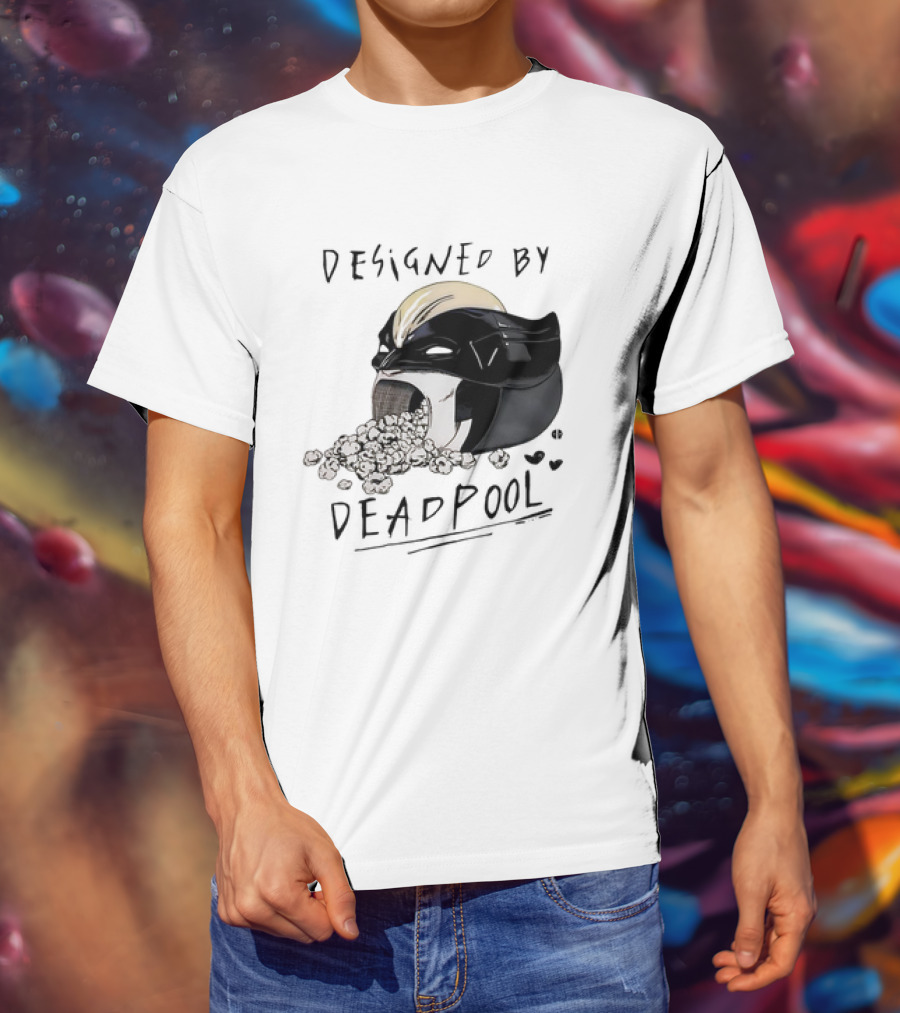 Marvel Designed By Deadpool Popcorn Vintage T-Shirt
