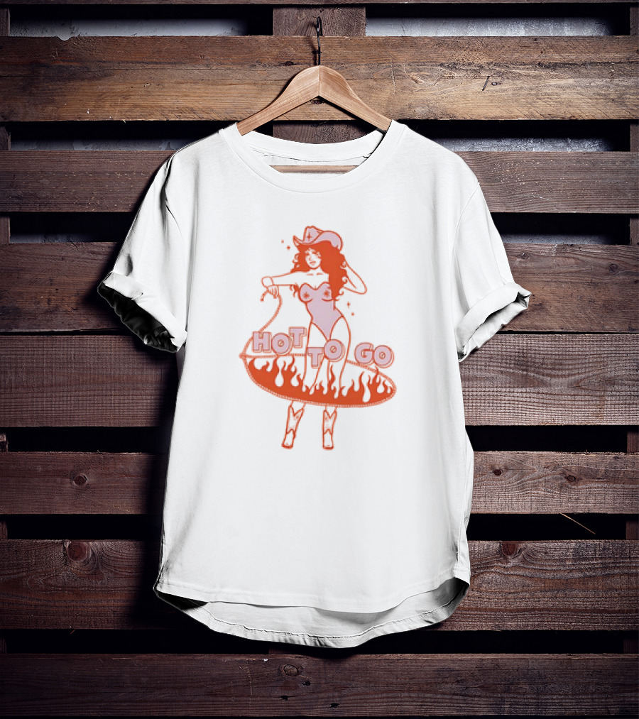Hot To Go Cowgirl Flames And Lasso T-Shirt