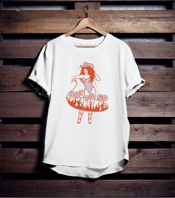 Hot To Go Cowgirl Flames And Lasso T-Shirt