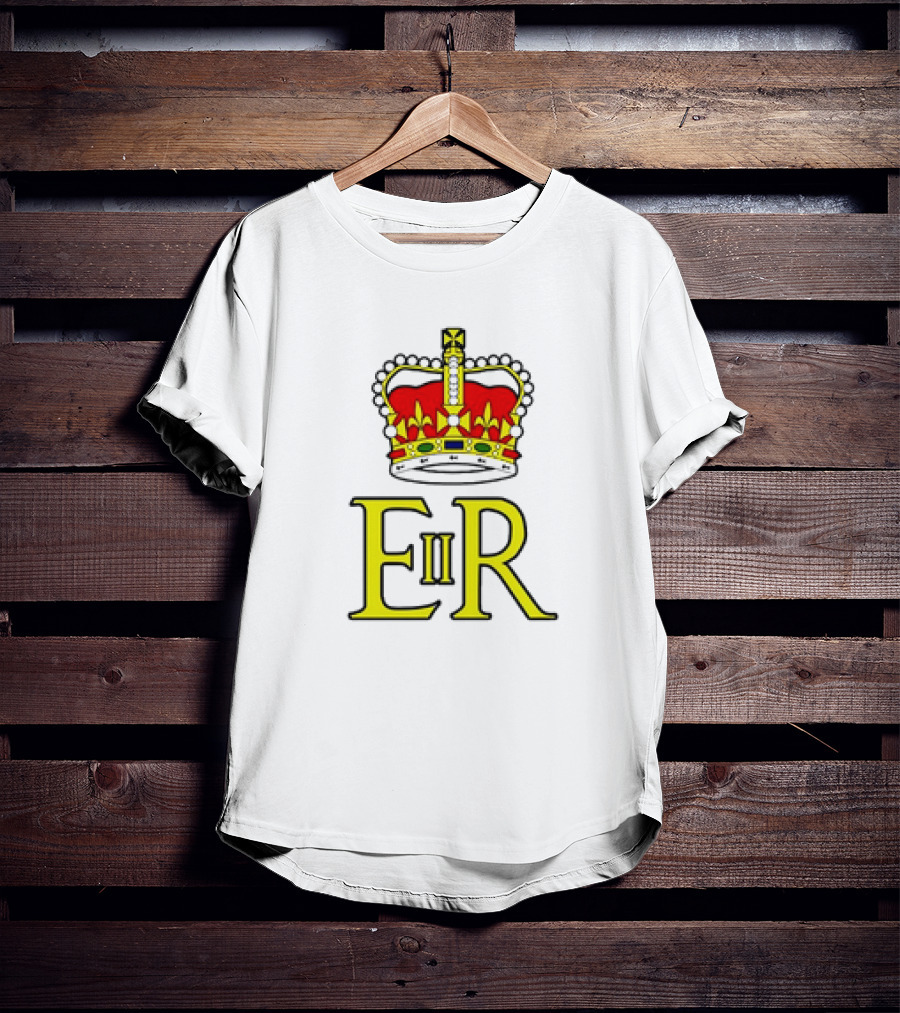 Elizabeth II ER Crown UK Monarch God Save The Queen Iconic Royal T-Shirt