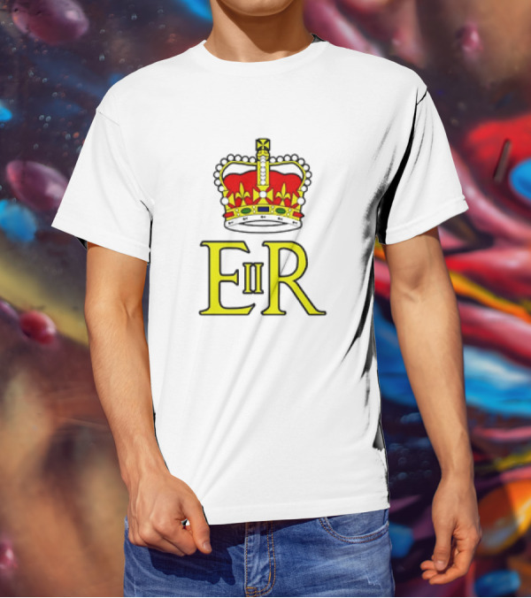 Elizabeth II ER Crown UK Monarch God Save The Queen Iconic Royal T-Shirt