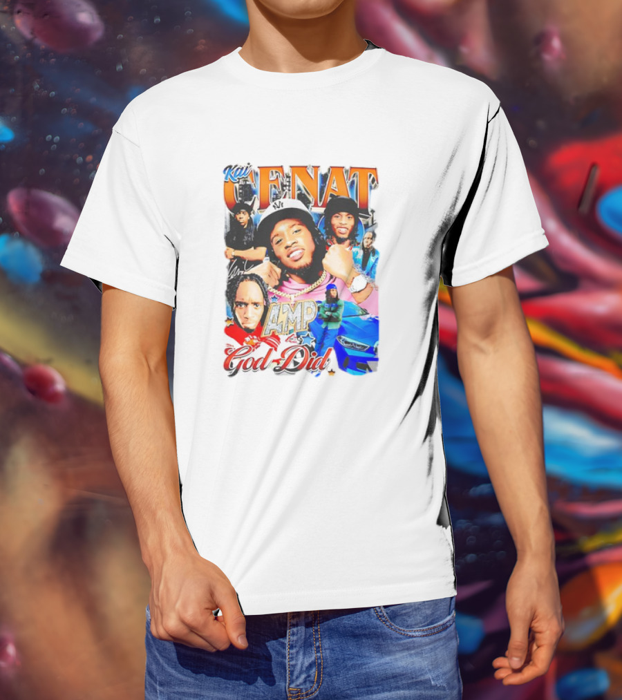 Kai Cenat AMP God Did Car Streamer Graphic Collage T-Shirt