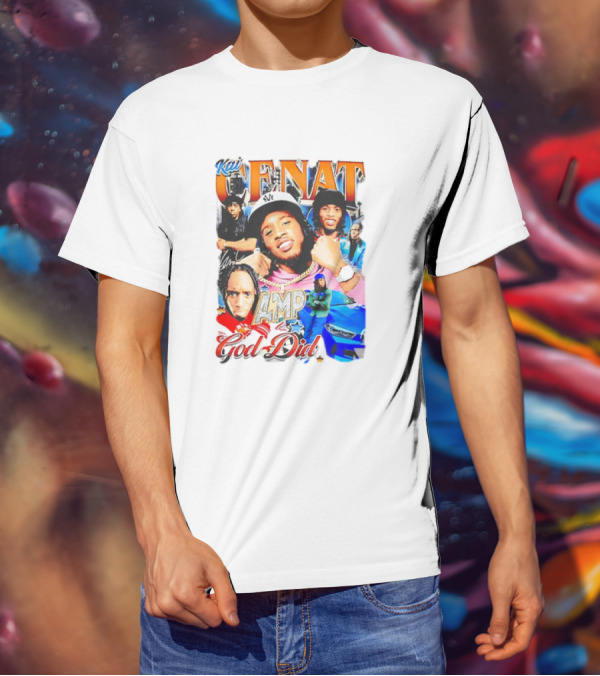 Kai Cenat AMP God Did Car Streamer Graphic Collage T-Shirt