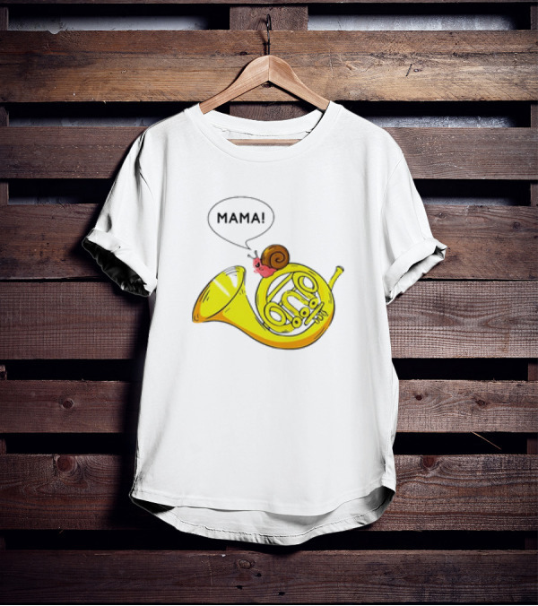 MAMA Snail French Horn Orchestra Marching Band Pun T-Shirt