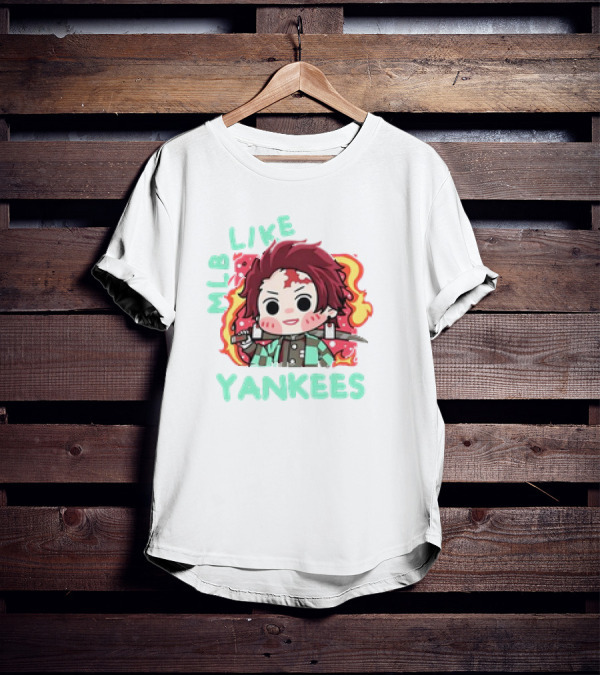 MLB Like Yankees Anime Demon Slayer Tanjiro T-Shirt
