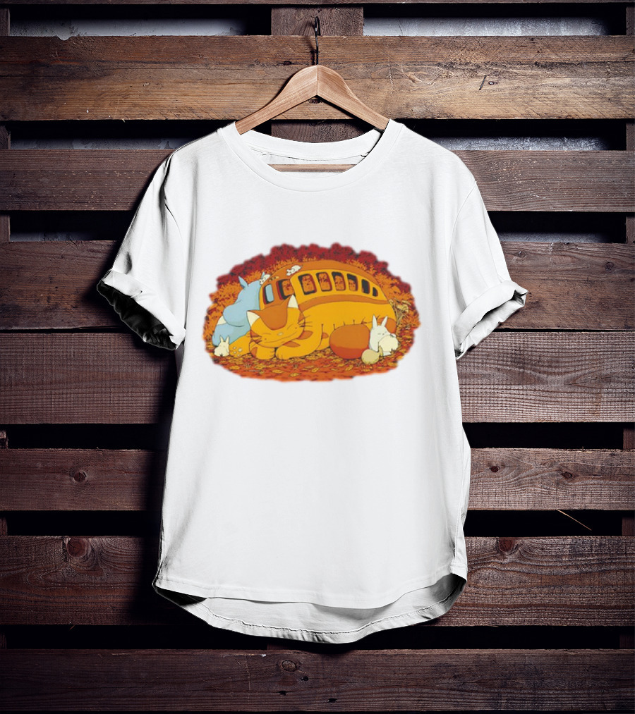 Totoro Forest Spirits Napping With Catbus T-Shirt