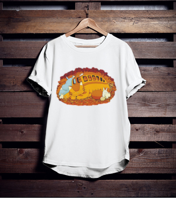 Totoro Forest Spirits Napping With Catbus T-Shirt