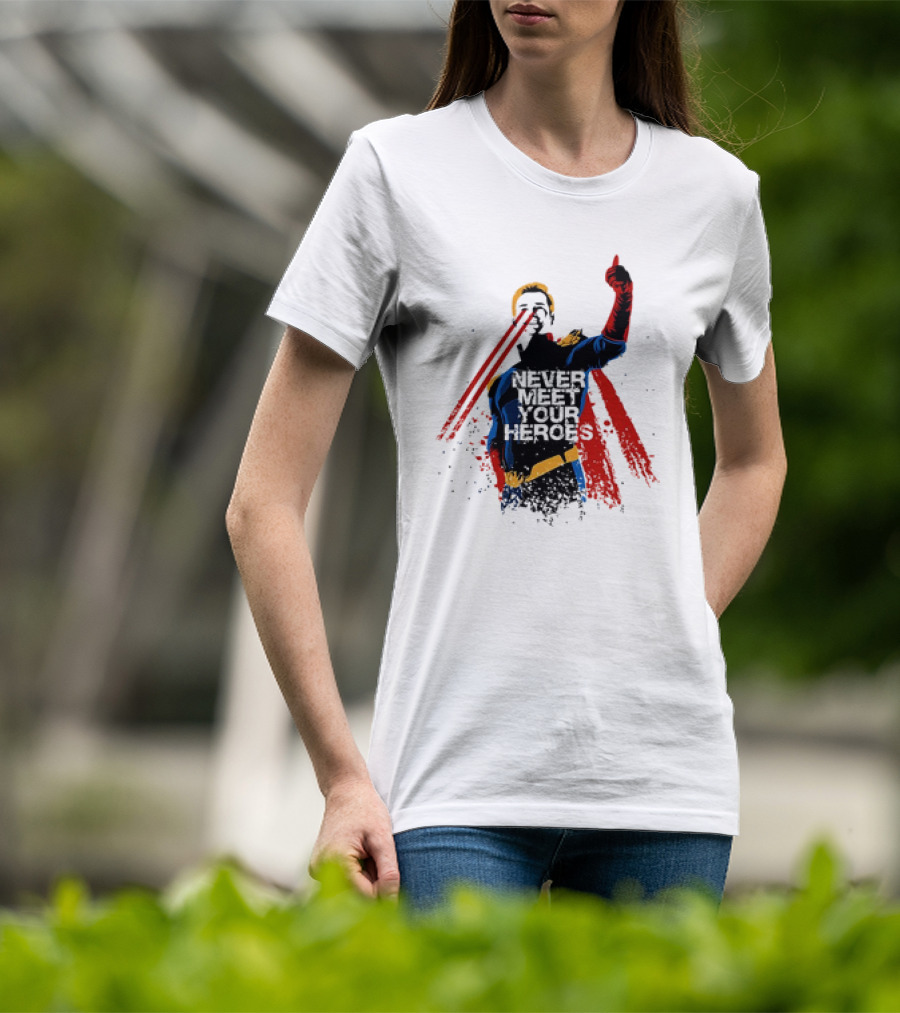 Never Meet Your Heroes Meme Laser Vision Superhero Approval Concept T-Shirt