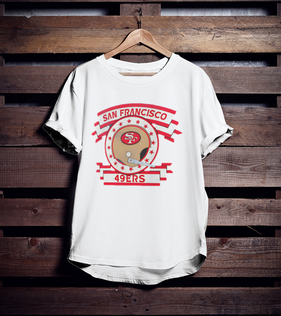 San Francisco 49ers SF Helmet Stars Banner T-Shirt