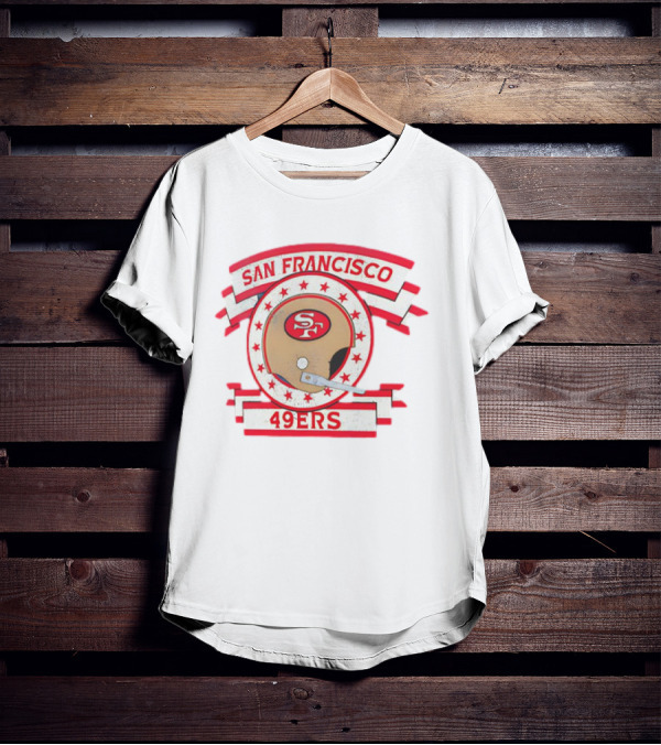 San Francisco 49ers SF Helmet Stars Banner T-Shirt