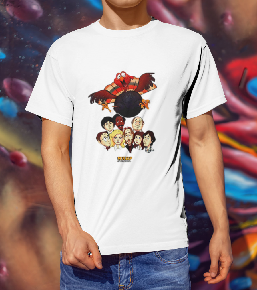 WKRP In Cincinnati Turkey Drop Cartoon Characters T-Shirt