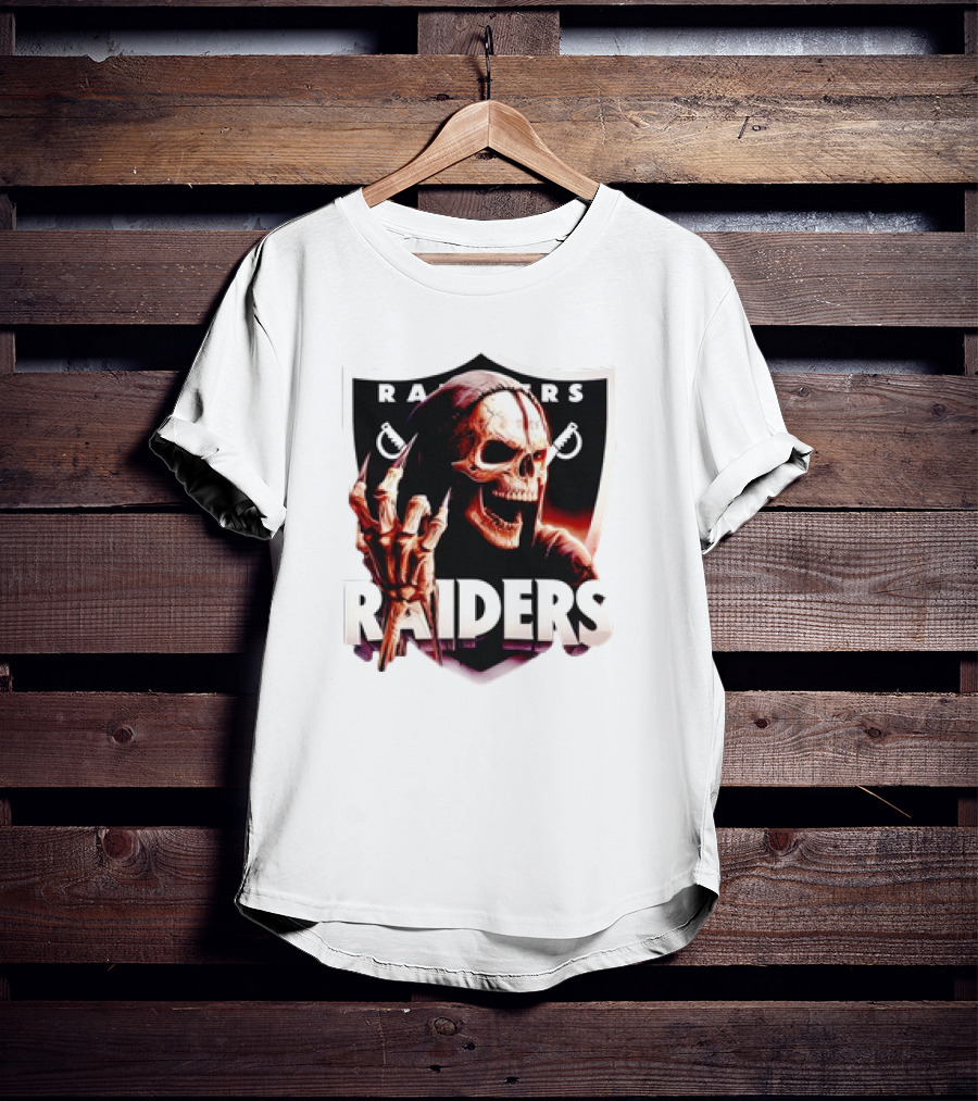 Skeleton Raiders Shield With Crossed Swords T-Shirt