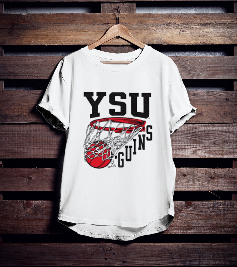 YSU Guins Basketball Hoop Retro T-Shirt