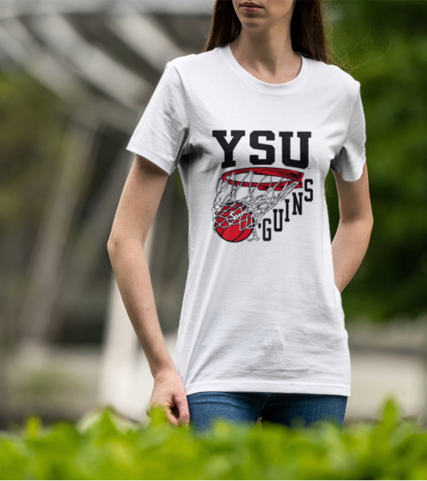 YSU Guins Basketball Hoop Retro T-Shirt