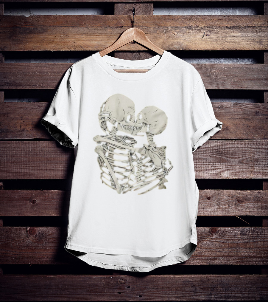 Skeletons Kissing Embrace T-Shirt