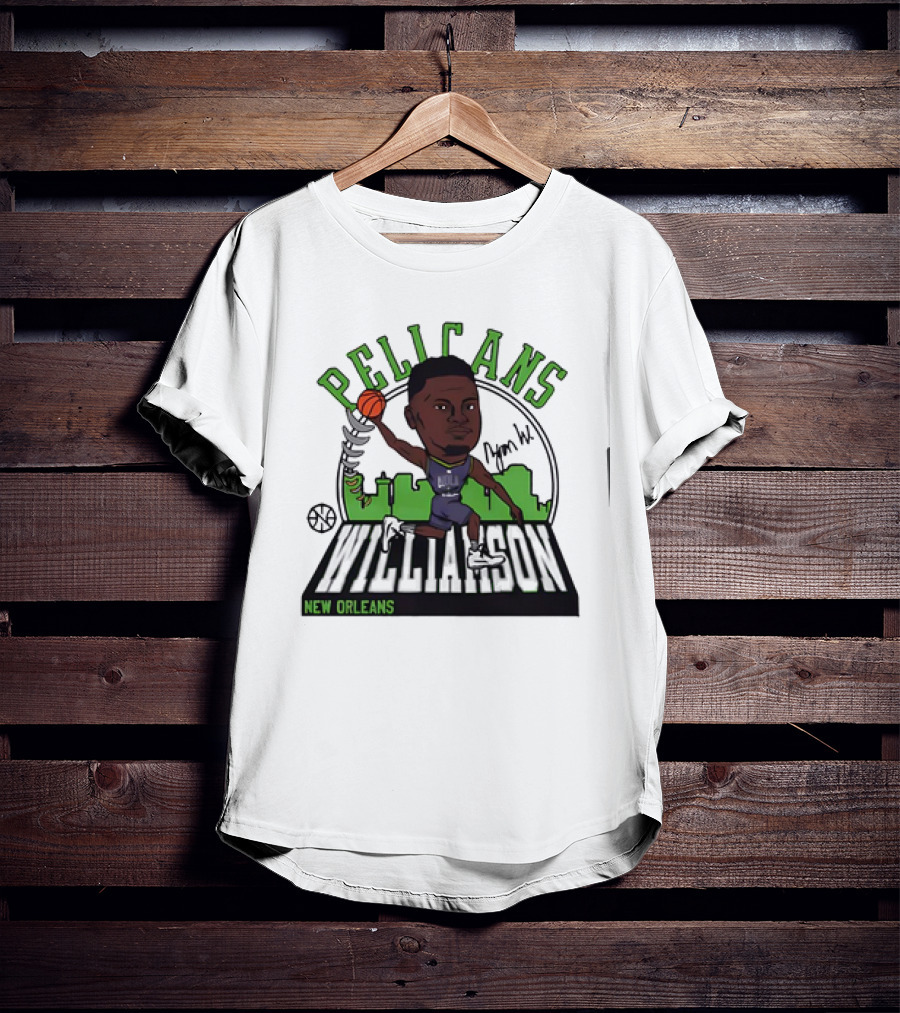 Pelicans New Orleans Zion Williamson Signature Caricature T-Shirt