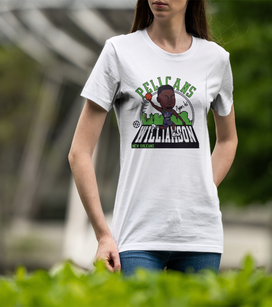 Pelicans New Orleans Zion Williamson Signature Caricature T-Shirt