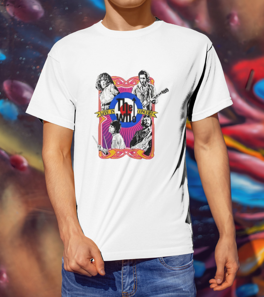 The Who Live In Concert Retro Collage T-Shirt