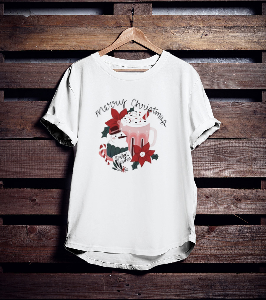 Merry Christmas Warm Wishes Hot Chocolate T-Shirt