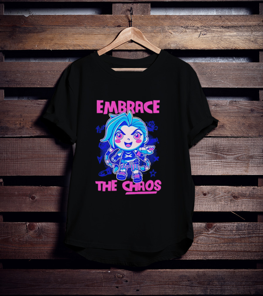 Embrace The Chaos Jinx League Of Legends Arcane Graffiti T-Shirt