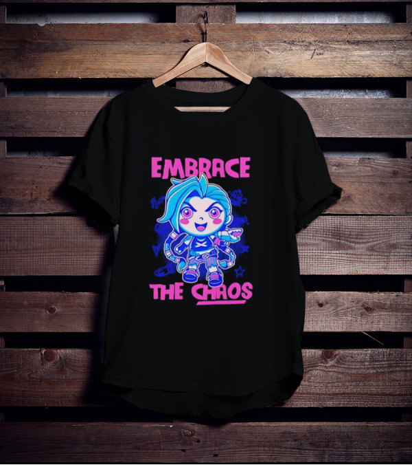 Embrace The Chaos Jinx League Of Legends Arcane Graffiti T-Shirt