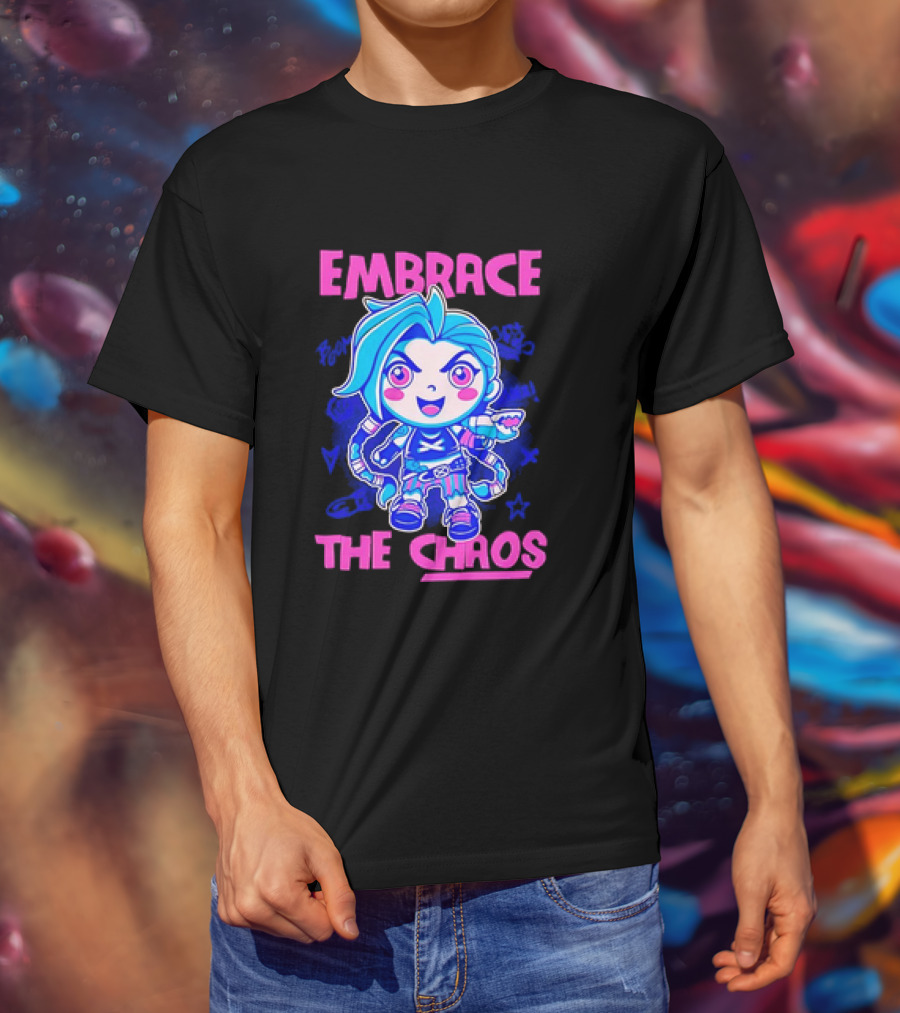 Embrace The Chaos Jinx League Of Legends Arcane Graffiti T-Shirt
