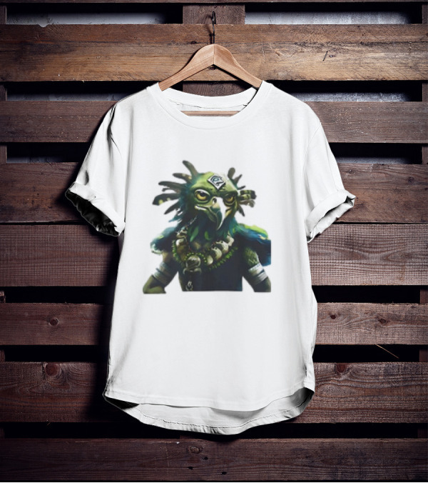 Seattle Seahawks Vintage Mascot Fantasy Bird God T-Shirt