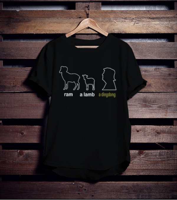 Ram A Lamb A Ding Dong Silhouette Humor T-Shirt