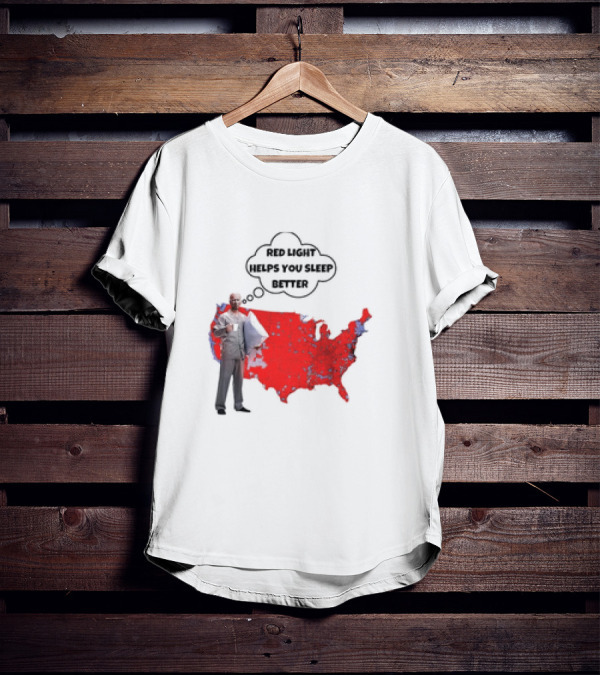 Red Light Helps You Sleep Better USA Map T-Shirt