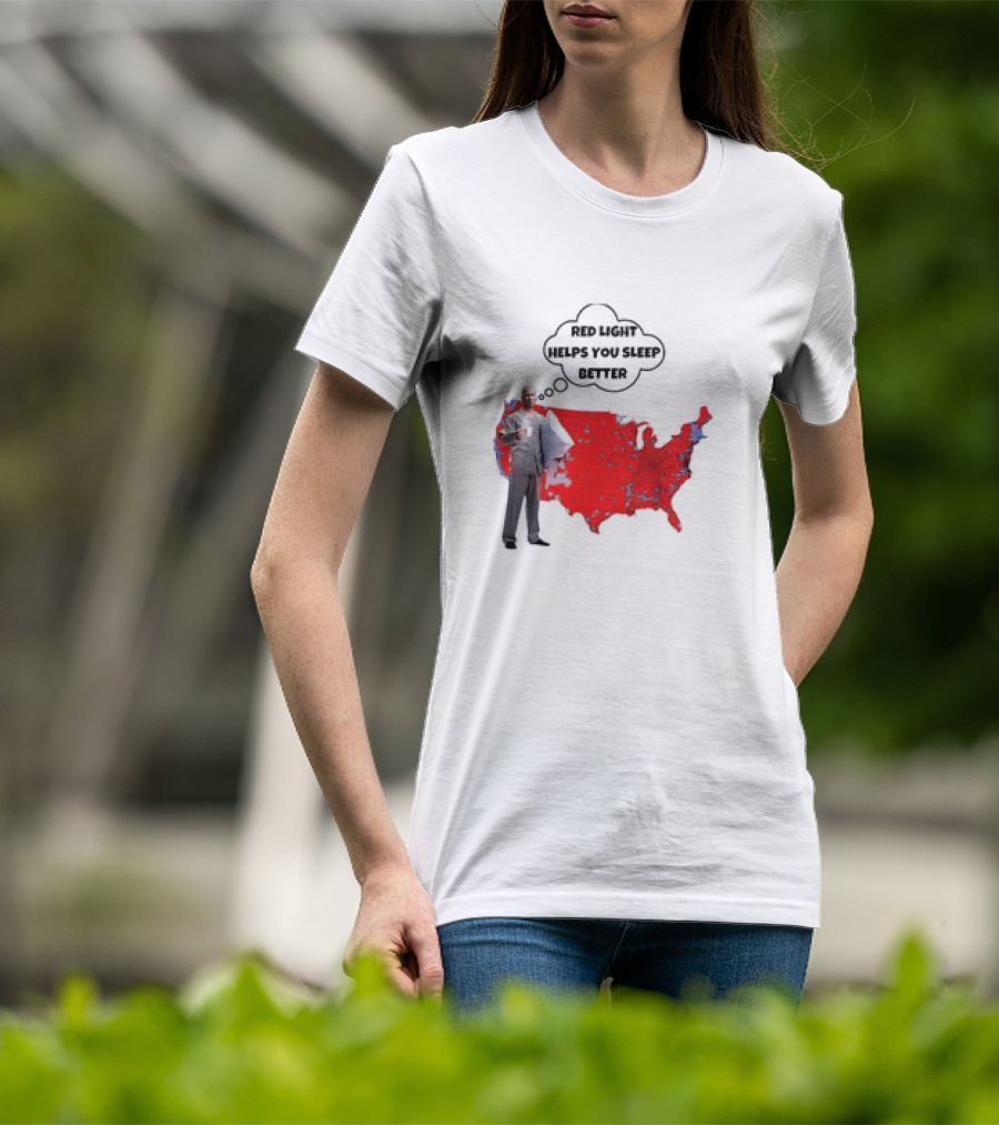 Red Light Helps You Sleep Better USA Map T-Shirt