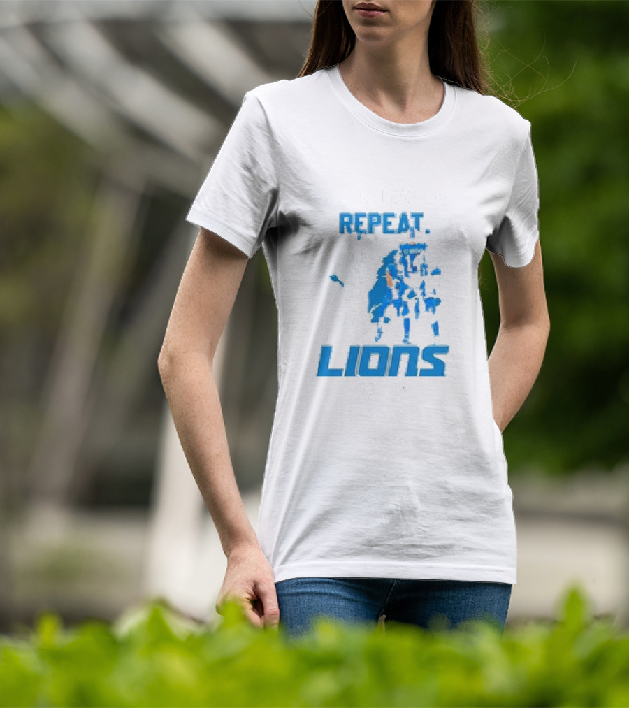 Repeat Lions Win Celebrate One Pride Detroit Lions T-Shirt