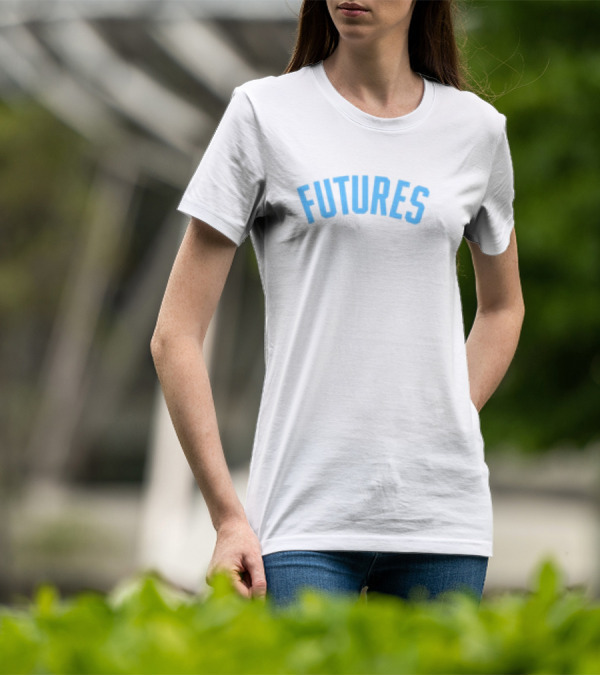 Futures Oxford Pennant Applique Vintage-Inspired Blue Typography T-Shirt