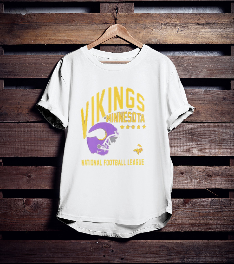 Minnesota Vikings National Football League Helmet Stars T-Shirt