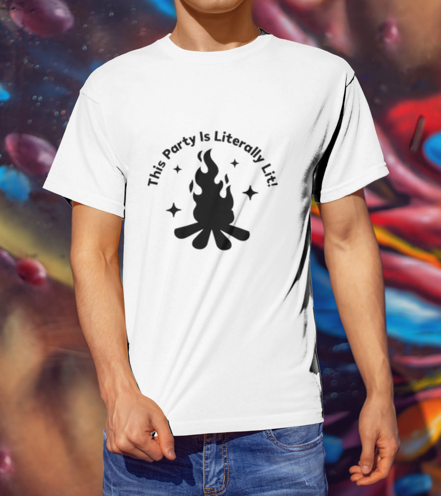 This Party Is Literally Lit Campfire Stars T-Shirt