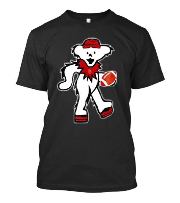Grateful Dead X Oklahoma Sooners Dancing Bear Football T-Shirt