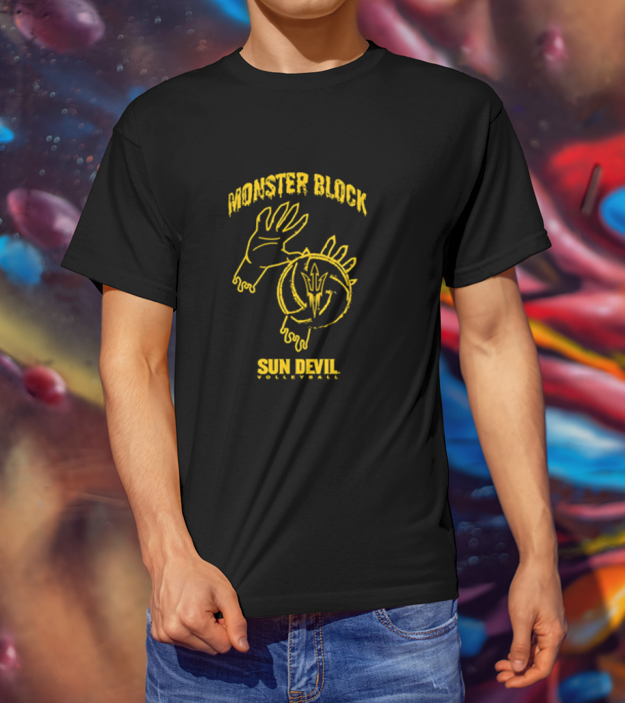 Monster Block Sun Devil Volleyball T-Shirt