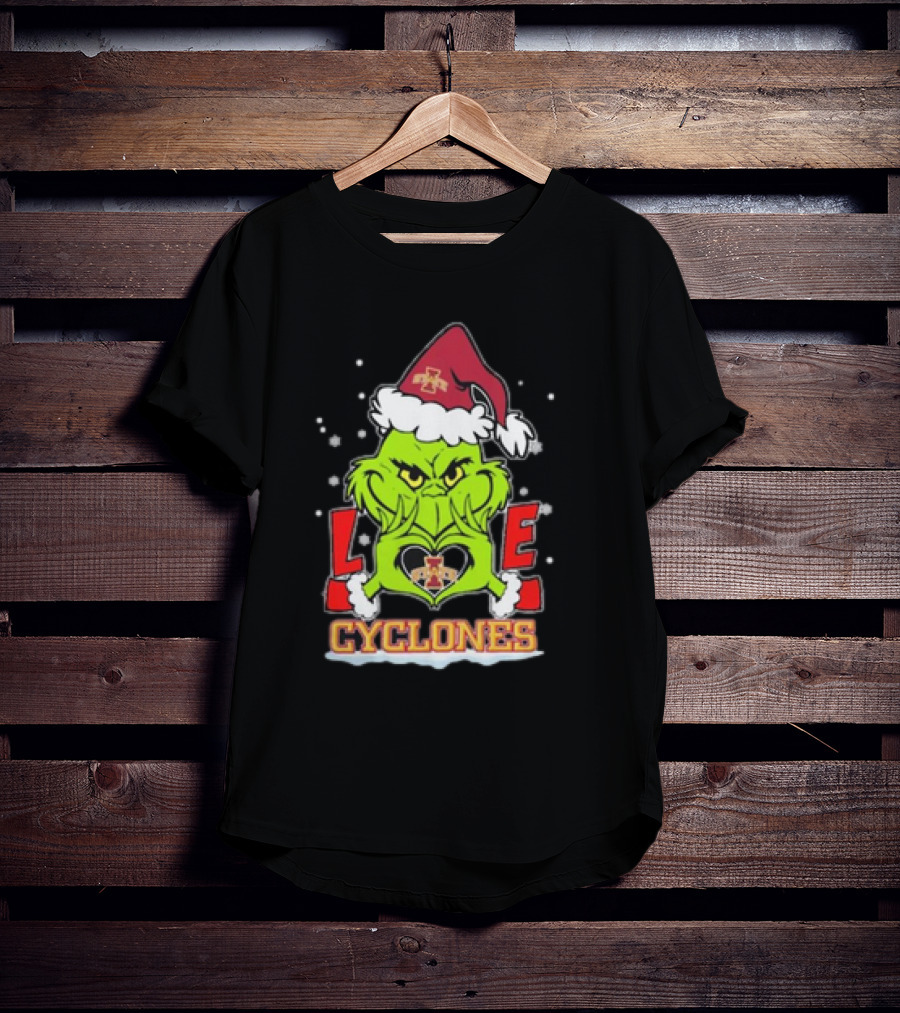 The Grinch Christmas Love Cyclones Iowa State Football T-Shirt