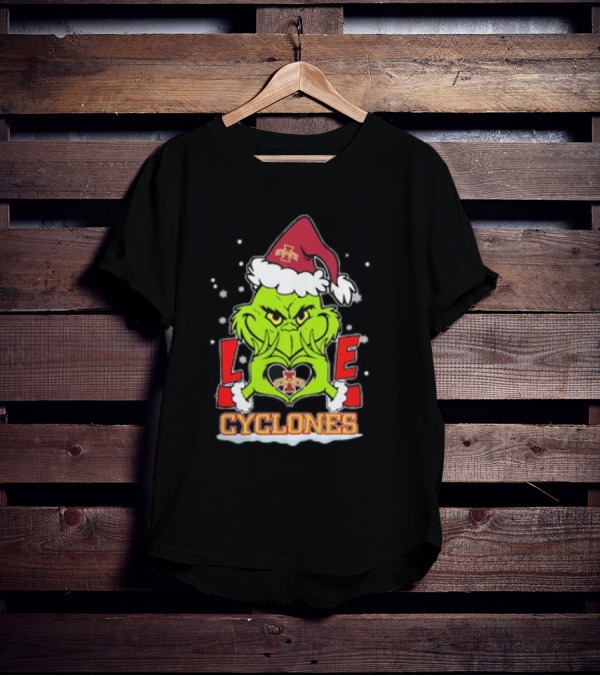 The Grinch Christmas Love Cyclones Iowa State Football T-Shirt