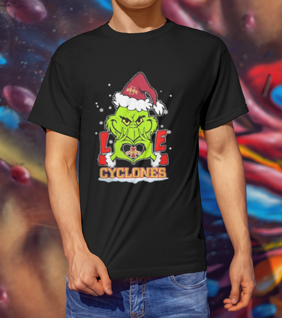 The Grinch Christmas Love Cyclones Iowa State Football T-Shirt