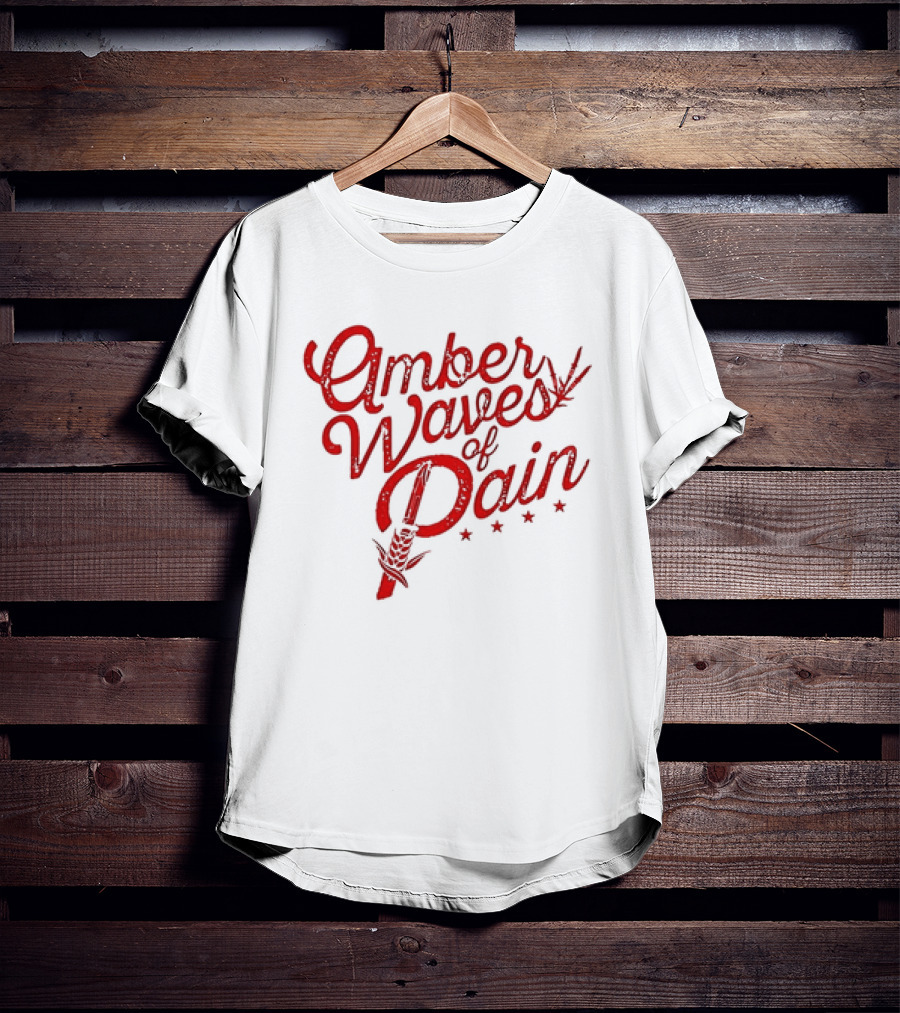 Amber Waves Of Pain Farm Style Red Barn And Wheat T-Shirt