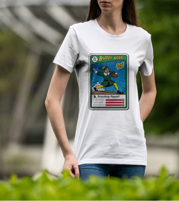 Buddy Hobbs Santa’s Helper Scouting Report Snowball Making Throwing Speed Accuracy T-Shirt