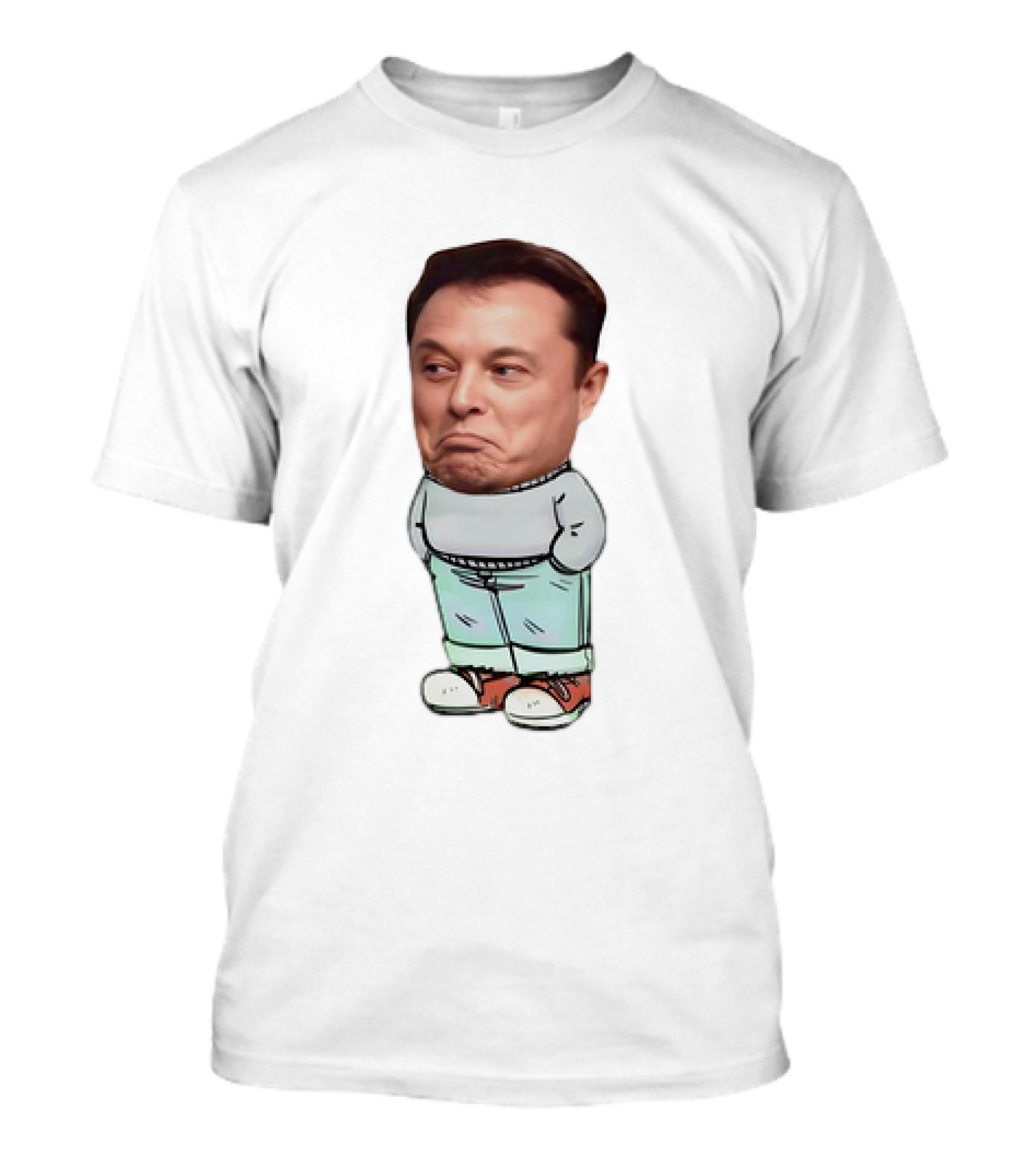 Elon Musk Cartoon Character Chill Guy With Dog Attire T-Shirt