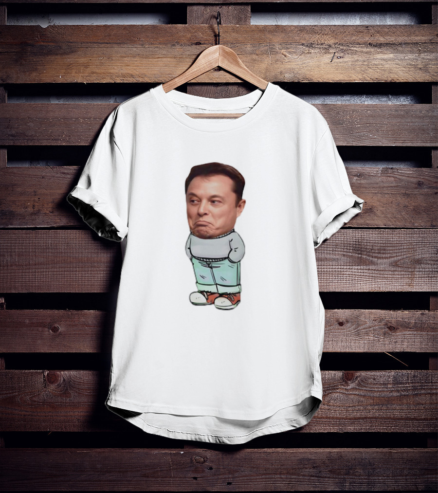 Elon Musk Cartoon Character Chill Guy With Dog Attire T-Shirt